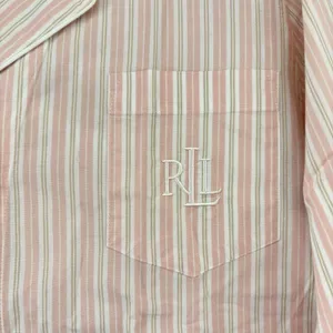 Ralph Lauren Pink Stripe Long Sleeve/Pants Button Up‎ Pajama Set Size XL NwT thumbnail 5