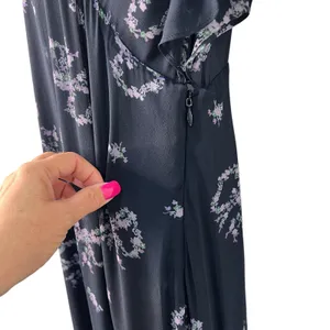 Love Shack Fancy‎ Kover Bow Print Tiered Navy Blue Viscose Maxi Dress Size 8 thumbnail 15