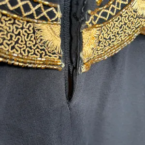 Vintage Beaded Black Gold Drop Waist Metallic Sequin Cocktail Dress Sleeveless 4 thumbnail 13