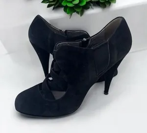 MIU MIU Black Suede Booties Heels Size 39.5/9.5 thumbnail 1