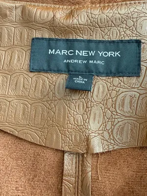 Marc New York by Andrew Marc Brown Croc-Embossed Open-Front Drape Jacket L thumbnail 12