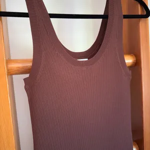 Chocolate Brown Ribbed Midi Sleeveless Dress XS NWT thumbnail 5