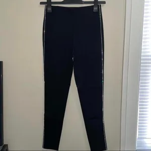 Zara black leggings with rhinestones thumbnail 3