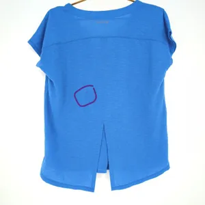 Lilly Pulitzer Luxletic Brodie Blue V-Neck T- Shirt Top Split Back Tee - Size XS thumbnail 10