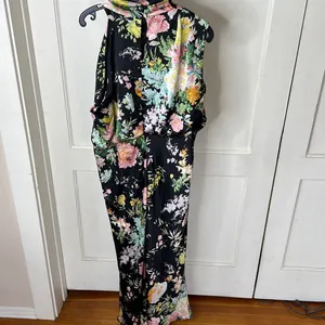 Petal & Pup Black Floral Halter Midi Dress with Pink and Yellow Blooms thumbnail 8