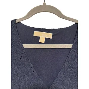 Michael Kors Navy Blue Embroidered Dress M thumbnail 3