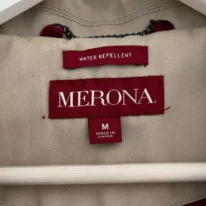 Merona Water Repellent Khaki Double Breasted Long Trench Coat - Medium thumbnail 5