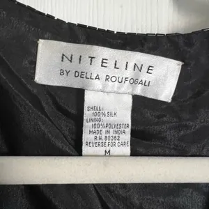 Vintage Niteline Della Sequin Beaded Notched Vest Top Glam size M Silk thumbnail 6