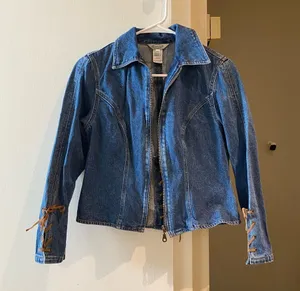 Stonebridge VTG Denim Jacket with Lace-Up Details, size PP thumbnail 1