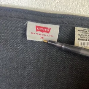 Levi's RTR Veda Denim Dress Charcoal Mini LBD Button Down Chrome Sz XS Jean gray thumbnail 5