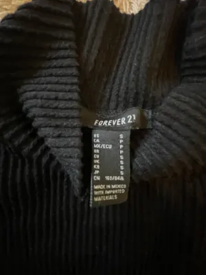 Forever 21 Ribbed Black High Neck Crop Top thumbnail 3