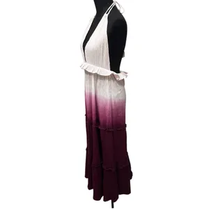 Earthbound Size XXL Ombre Halter Maxi Dress Boho Tassel‎ Backless Festival thumbnail 4