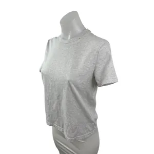Aritzia TNA Soft Feels Gray Crew Neck Short Sleeve Crop Boxy Tee T-Shirt Top S thumbnail 3