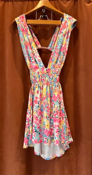 Bright Floral Dress/ Swimsuit Cover Up thumbnail 1