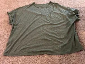 ab62 oversize army green size 2xl woman top shirt comfy thumbnail 1
