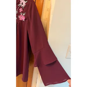 ruff hewn Grey Embroidered Burgundy Blouse thumbnail 4