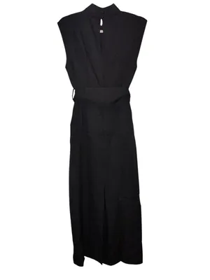 Commense Solid Slit Belted Mock Neck Midi Dress Black Size M NWT Sold Out thumbnail 4