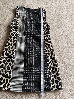Alice and Olivia Clyde in Black & White Patchwork A-line Mini Shift Dress sz 4 thumbnail 14