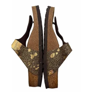 Birkenstock Gizeh Metallic Gold Splatter Leather Thong Sandals Brown EU 37 US 6 thumbnail 5