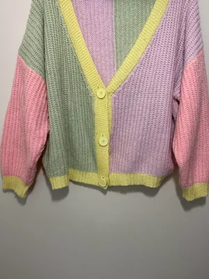 Princess Polly Naomi Cardigan Colorblock Sweater Colorful M/L thumbnail 3
