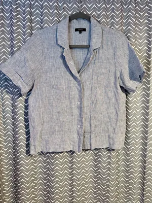 Quince | 100% European Linen Short Sleeve Shirt, Small thumbnail 4