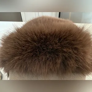 Women's Light Brown Fluffy Faux Fur Cap Fur Hat Fur Hats Mongolian Hat thumbnail 2