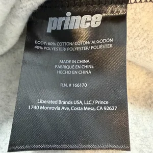 Prince Match Point Cropped Sweatshirt Womens L NWT Charcoal Raw Hem Tennis thumbnail 7