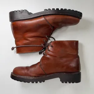 Polo Country Ralph Lauren 7 Boots Chukka Brown Leather Sportsman Lug Sole Vtg 90 thumbnail 3