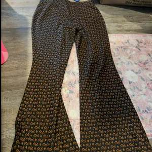 Anthropologie Sabine Flare Pants‎ Brown Black Motif Size Medium thumbnail 9