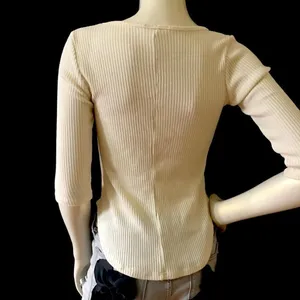 La Gypsy Thick Ribbed embroidered Rose sweater‎ thumbnail 6