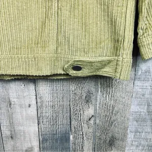 Small Lime Green Unbranded Corduroy Button Front Jacket 2 Side & 2 Front… thumbnail 4
