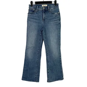 Madewell The Curvy Kick Out Flare Crop Mid Rise Jean Size 25 Oneida Wash Blue thumbnail 14