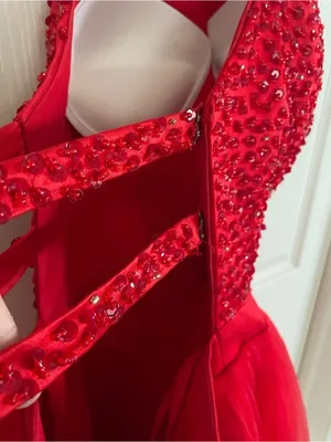 Red Sequin Halter Neck Show Girl Dress size XS/S thumbnail 6