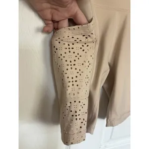Aerie Move Laser-Cut High Waisted Bike Shorts Neutral XS Pockets thumbnail 5