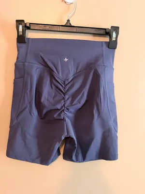 Halara Small Womens Navy Blue High-Waist Shorts With Side Pockets Size S 68% Nyl thumbnail 2