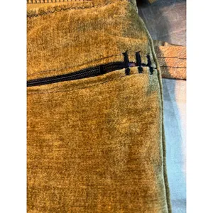 Handmade Olive Mustard Velvet Shoulder Bag Dragonfly Lining Boho Artisan thumbnail 4