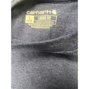 Carhartt Womens Loose Fit Pocket T-Shirt Heather Blue Short Sleeve Large 12-14 thumbnail 2