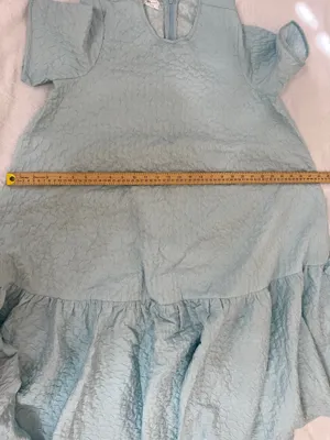 Ka Light Blue Short Sleeve Ruffled Hem Dress with pockets thumbnail 9