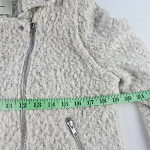 Anthropologie Elevenses Boucle Moto Jacket Textured‎ Ivory Cream Size Medium thumbnail 9