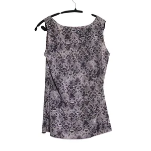 Vanity 90s‎ Y2K Club Purple Damask Sequin Babydoll Top Sleeveless Empire Waist thumbnail 6