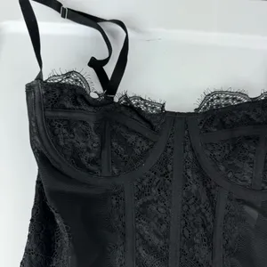 Dealmore Corset Top Sz Small Black Lace Mesh Crop Top thumbnail 7
