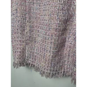 Fanco Pink Tweed Mini Dress Size Small NWT Barbie Preppy Fringe Spaghetti Strap thumbnail 5