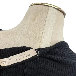 Rag & Bone Black Ribbed V Neck Long Sleeve Stretch Knit Tee Top Size Small‎ thumbnail 6