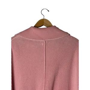 Aerie Beyond Quarter Zip Sweater‎ Women XS Pink Cotton Shaker Knit Pullover thumbnail 6