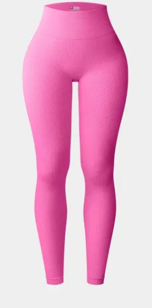 OQQ Ribbed Seamless Workout High Waist Athletic Pants thumbnail 1