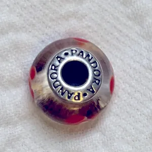 Pandora Authentic Retired Captivating Pink Red Flower Murano Glass Charm thumbnail 4