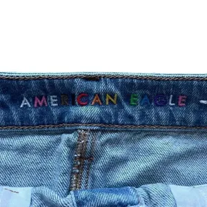 NWOT American Eagle Rainbow Button Down Blue A-Line Women’s Skirt SZ 6 #1314 thumbnail 5