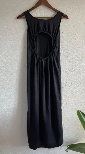 Lululemon Pima Cotton Open-Back Midi Dress Black thumbnail 5