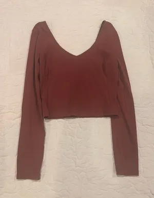 Lululemon Long Sleeve Top Burgundy thumbnail 1
