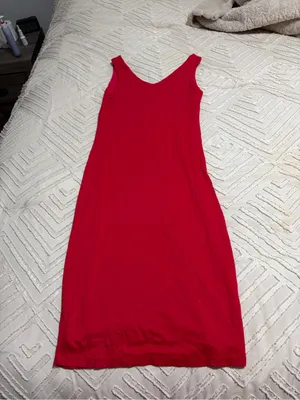 Joe & Elle Red Sleeveless V-Neck Midi Dress thumbnail 2